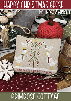 Happy Christmas Geese 83w x 62h by Primrose Cottage Stitches  26-2488