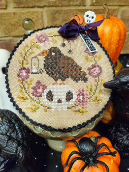 Pin Drum Shorties Month # 10 Crow by Quaint Rose Needle Arts PreOrder