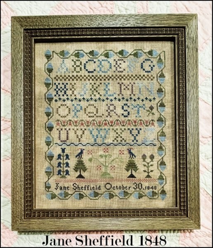 Jane Sheffield 1848  antique sampler adaptation 123 x 156 by Scarlett House, The Pre Order