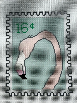 SF116 Flamingo Stamp 4 1/2 x 3 1/2 18 Mesh Sara Fitz The Collection Designs