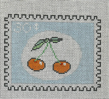 SF115 Cherries Stamp 4 1/2 x 3 1/2 18 Mesh Sara Fitz The Collection Designs