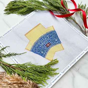 3D Wedge of Gruyere Cheese SSAE025: 5" x 5" on 18 count Alli Eagan Designs