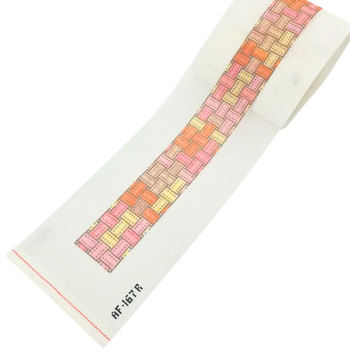 Ribbon Crossbody Strap AF167R: Rose 2.5" x 49"  14 Mesh AF79  Anne Fisher Needlepoint, llc