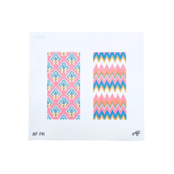 Two Ways Eyeglass Case AF141: Pink 7.5" x 9" 14 Mesh JK03 Anne Fisher Needlepoint, llc