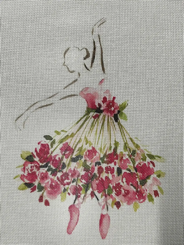 ECT876F (ECT1125A)  Ballerina w/ Flowers 10x9, 18 Mesh Ellen Crimi-Trent