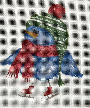 ECT102 Blue Bird Red Hat Pompom 5x5 18 Mesh Ellen Crimi-Trent