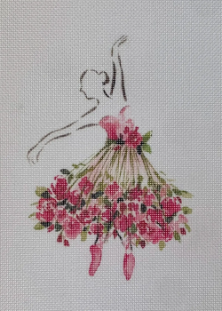 ECT876G (ECT1125B) Ballerina w/Flowers 6x5 18 Mesh Ellen Crimi-Trent