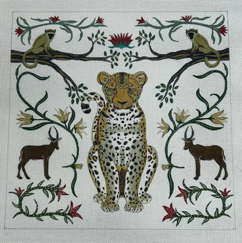 AT101 EA Leopard with Botanicals 12x12 18 Mesh Anne Thomsen