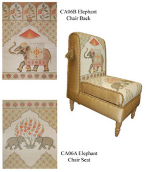 CA06A Seat canvas only 21.5 x 17.5,13g Elephant Trubey Designs