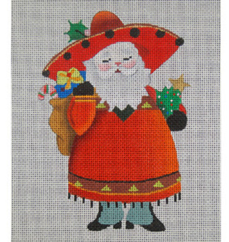 ED-585A Dede's Needleworks Senor Claus front only, 3½ x 5, 18g