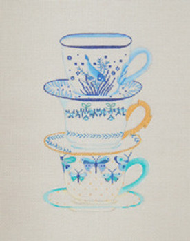 ED-1370 Blue & White Stack Cups 6 x 10, 18g Dede's Needleworks 