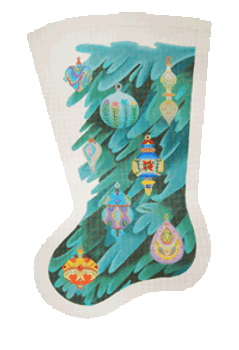 ED-17041 Dede's Needleworks Glass Ornament Stocking 18g, 15 x 28