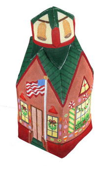 ED-18010 Dede's Needleworks Holiday Spirit Village Schoolhouse 18g, 3D