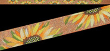 ED-1295 Belt  Sunflowers with Copper Background 1 x 40, 18g Dede's Needleworks