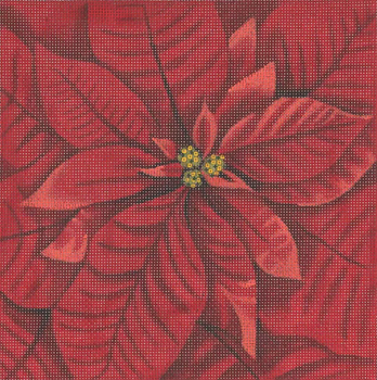 6908 Leigh Designs Red Poinsettia 10" x 10" 13 Mesh Bouquet