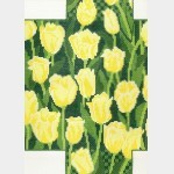 Wg12003B Yellow Tulips 9 3/4 X 13 3/4   13 ct  Whimsy And Grace BRICK COVER 