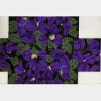 Wg11628B-13 Violets Black 13 count 13 3/4 X 9 3/4   13 ct Whimsy And Grace BRICK COVER 