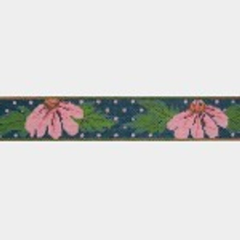 Wg12044 Pink Echinacea Belt 1 1/4 X 40  18 ct Whimsy And Grace BELT 