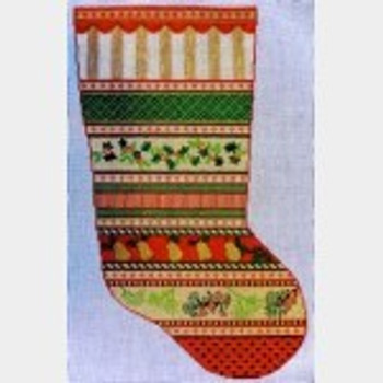 Wg12539-13 Missy's  19 1/2 X 8 1/2   13 ct Whimsy And Grace CHRISTMAS STOCKING 