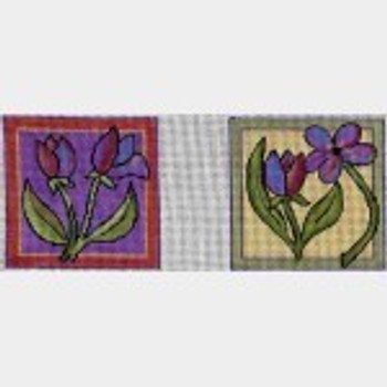 Wg11082 Purple Tulip Coasters 4-4 X 4   18 ct Whimsy And Grace COASTEs