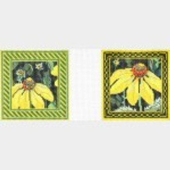 Wg12027C Yellow Echinacea Coasters 4-4 X 4   18 ct Whimsy And Grace