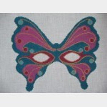 Wg12328 Butterfly  teal 18 ct Whimsy And Grace Masquerade Mask 