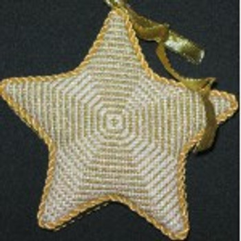 Wg11429B-13 Lyric's Star - Gold 13 count 6"   13 ct Whimsy And Grace ORNAMENT 