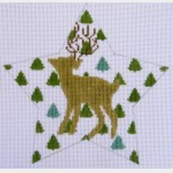 Wg12523 Dear Deer Star 6"   18 ct Whimsy And Grace ORNAMENT 