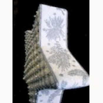 Wg12461 Silver Pine Bough & Star Gusset 1 1/4 X 20   18 ct Whimsy And Grace   for 6-inch Gusset for 6-inch Tree Topper