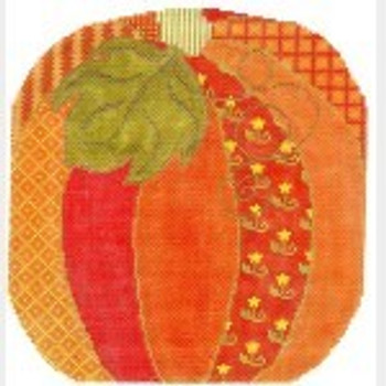 Wg11535 Pumpkin Purse - front Canvas Only 7 X 7 1/4   18 ct Whimsy And Grace Purse
