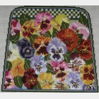 Wg11621 3 piece Pansy Pouch 8 1/2 X 8 3/4 X 3  13 ct Whimsy And Grace Purse 