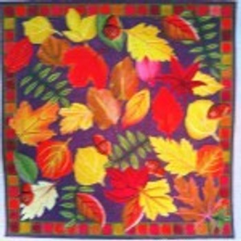 Wg12371 Autumn Leaves  12" square  13 ct Whimsy And Grace