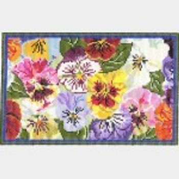 Wg11618 3 piece Pansy Clutch 6X1X9 1/2   13ct Whimsy And Grace Purse 