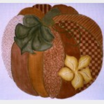 Wg11062 "Punkin"  with fiber & stitch suggestions 9 1/2 x10 1/2  18 ct. Whimsy And Grace PATCHWORK PUMPKIN 