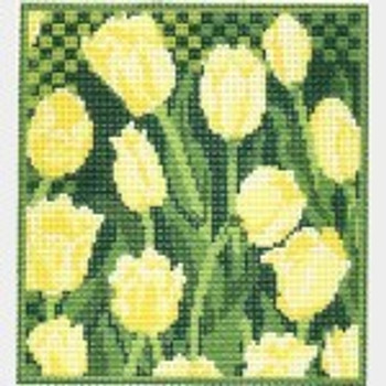 Wg12002E Yellow Tulips 6 X 6 1/2   13 ct EYEGLASS CASE / Small Pillow / Cell Phone Case