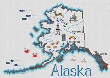 Alaska Map by Sue Hillis Designs 7425 