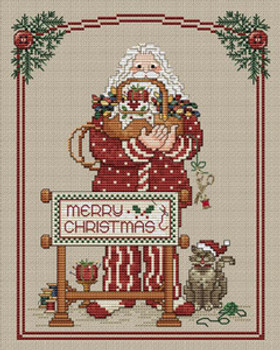 Stitching Santa 96 wide x 122 high Sue Hillis Designs 07-2761