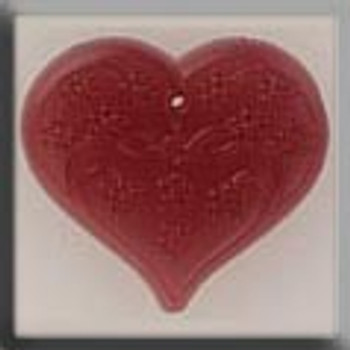 12115 Mill Hill Glass Treasure Large Floral Embossed Heart Rose