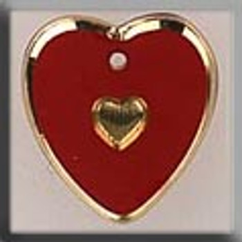 12094 Mill Hill Glass Treasure Medium engraved Heart Red/Gold