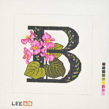 AO1032 B-Begonia - 7"x7" 16 Mesh Lee's Needle Arts