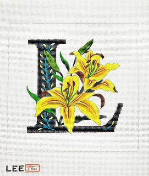 AO1042 Lee's Needle Arts Letter L, Lily 16 Mesh