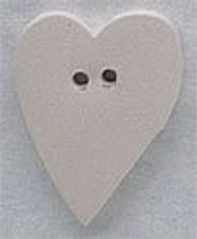 86203 Mill Hill Button Large White Folk Heart; 3/4" x 1"