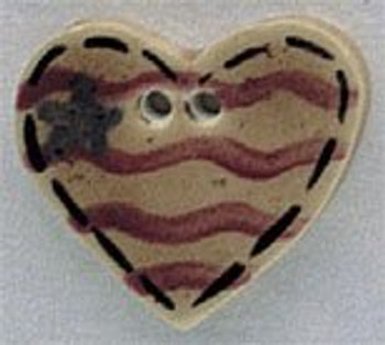 86228 Mill Hill Button Old Heart Flag; 7/8" x 3/4"