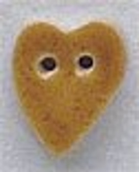 86262 Mill Hill Button Medium Speckled Gold Folk Heart; 1/2" x 1/2"