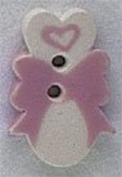 86298 Mill Hill Button Pink Rattle; 1/2" x 3/4"