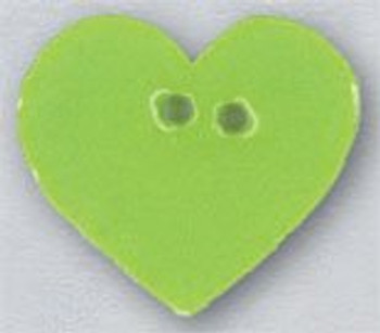 86414 Mill Hill Button Large Lime Heart; 7/8" x 3/4"