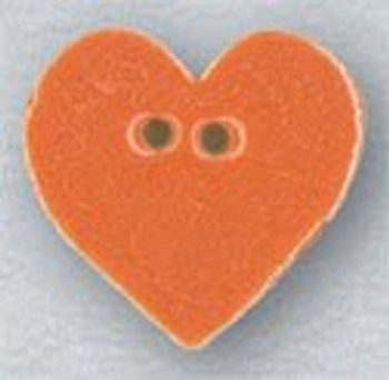 86399 Mill Hill Button Small Tangerine Heart; 5/8"x 5/8"