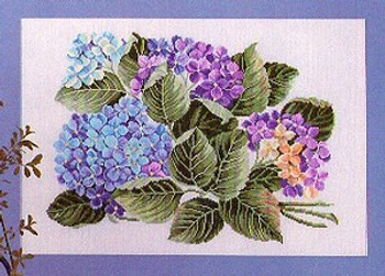 7714259 Eva Rosenstand Kit Hydrangeas 24" x 18"; Linen; 25ct