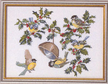 7792451 Eva Rosenstand Kit Birds & Holly 16" x 12" Aida; 14ct