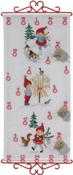 7715025 Eva Rosenstand Kit Advent Calendar 10" x 22" Aida 14 Ct